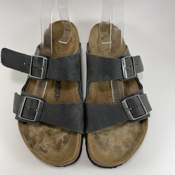 Birkenstock Arizona Oiled Leather Sandals Womens 41 US 10-10.5 Slide Black - Picture 9 of 9